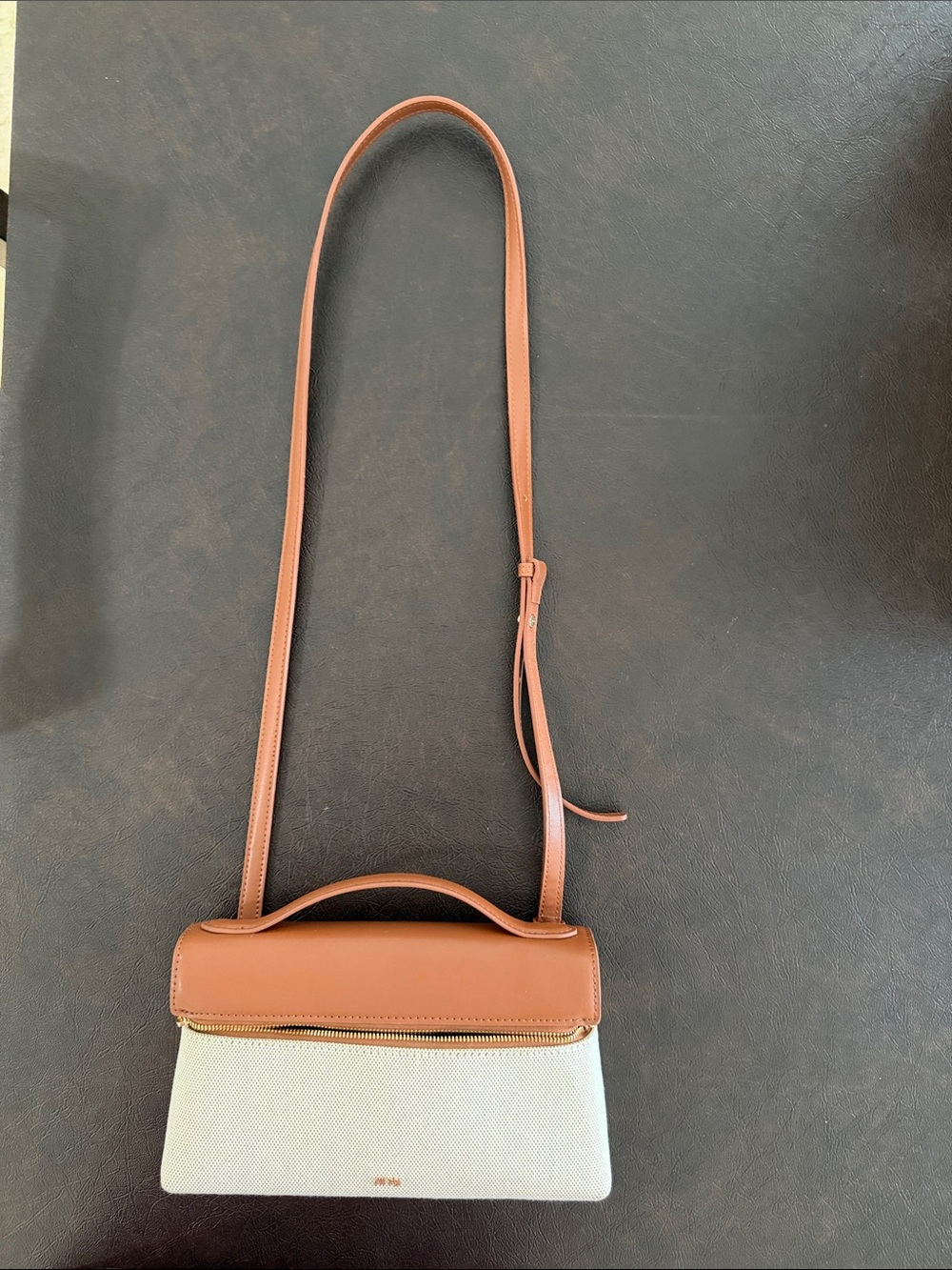 JW PEI Tan and Cream Mini Crossbody with Top Handle